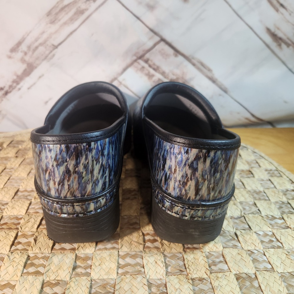 Dansko LT Professional Blue Silver Metalli Clogs Shoes Womens 39 EU 8.5-9 US - Picture 6 of 10
